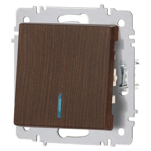 Выключатель Intro Accent 6-102-10 с подсветкой, 10А-250В, IP20, СУ, AL/CU, венге | код Б0063449 | ЭРА фото 5 Выключатель Intro Accent 6-102-10 с подсветкой, 10А-250В, IP20, СУ, AL/CU, венге | код Б0063449 | ЭРА фото 5