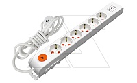 Ri-tech - Удлинитель 6x2P+E, 2хUSB, нем. ст., со шторками, выключатель, кабель 3x1,5мм?, 3м, белый | код 001-175-650002-03-00 | Mutlusan