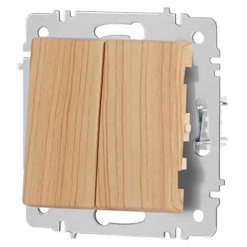 Переключатель Intro Accent 6-107-11 двойной, 10А-250В, IP20, СУ, AL/CU, сосна | код Б0063576 | ЭРА фото 4 Переключатель Intro Accent 6-107-11 двойной, 10А-250В, IP20, СУ, AL/CU, сосна | код Б0063576 | ЭРА фото 4
