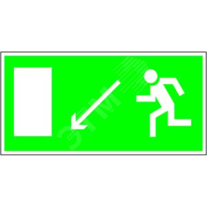 Знак безопасности NPU-2714.E08''''Напр. к эвакуационному выходу налево вниз'''''' | код NPU-2714.E08 | Белый свет Знак безопасности NPU-2714.E08''''Напр. к эвакуационному выходу налево вниз'''''' | код NPU-2714.E08 | Белый свет
