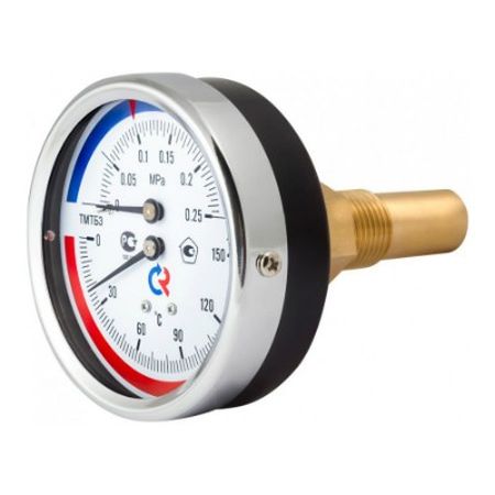 Термоманометр ТМТБ-31T Dy 80 с задн. подкл., 1/2", 10 бар 0-150* (L=46мм, кл. точн. 2,5) | код. ТМТБ-31T.0410150 | VALTEC