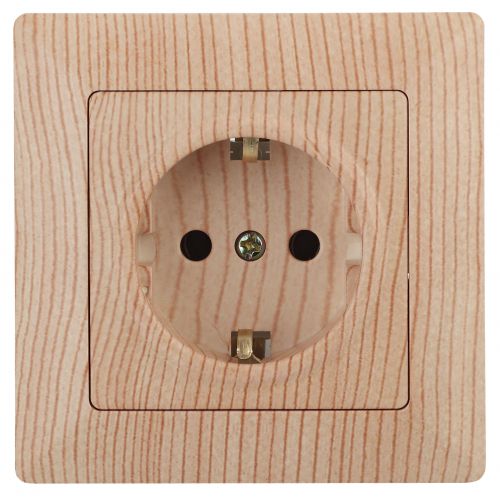 Розетка Intro Solo 4-202-11 с заземлением 2P+E Schuko, 16А-250В, IP20, СУ, сосна | код Б0053656 | ЭРА Розетка Intro Solo 4-202-11 с заземлением 2P+E Schuko, 16А-250В, IP20, СУ, сосна | код Б0053656 | ЭРА