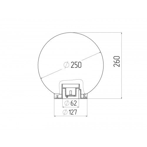 Светильник на опору/кронштейн НТУ 02-60-255 шар дымчатый призма IP44 Е27 max60Вт d250mm | код Б0048071 | ЭРА