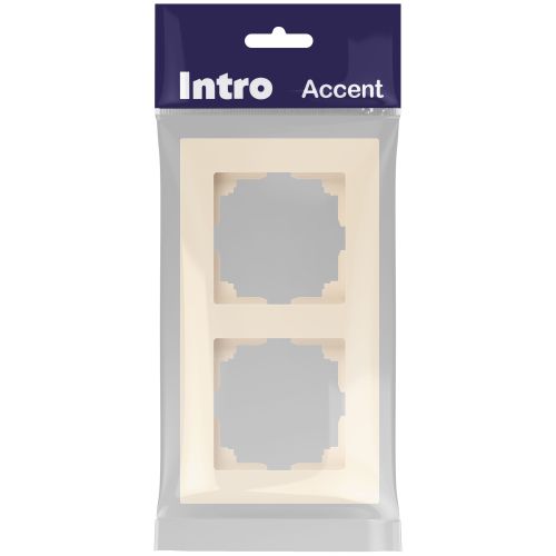 Рамка для розеток и выключателей Intro Accent 6-502-02 на 2 поста, СУ, слоновая кость | код Б0063752 | ЭРА