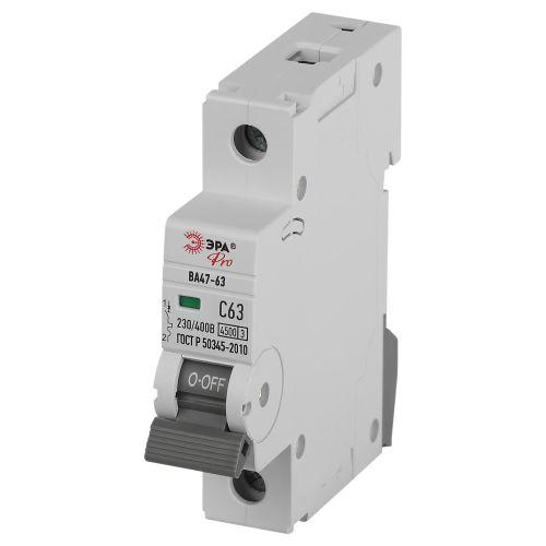 Выключатель автоматический ВА47-63 1P 63А кривая C 4,5кА PRO VA63-1P63C4.5 ЭРА | код Б0059413 | ЭРА Выключатель автоматический ВА47-63 1P 63А кривая C 4,5кА PRO VA63-1P63C4.5 ЭРА | код Б0059413 | ЭРА