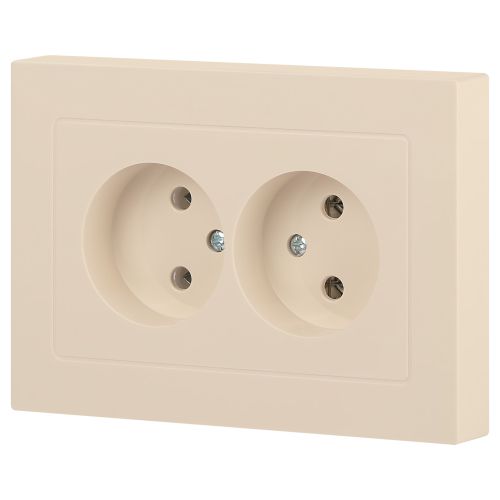 Розетка Intro Accent 6-204-02 2х2P, 16А-250В, IP20, СУ, AL/CU, слоновая кость | код Б0063474 | ЭРА фото 2 Розетка Intro Accent 6-204-02 2х2P, 16А-250В, IP20, СУ, AL/CU, слоновая кость | код Б0063474 | ЭРА фото 2