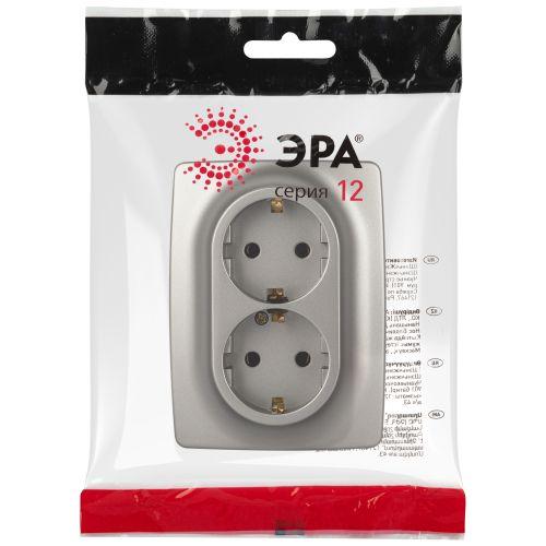 Розетка Серия 12 12-2106-16 , 2X2P+E Schuko, 16А-250В, титан | код Б0065706 | ЭРА фото 2 Розетка Серия 12 12-2106-16 , 2X2P+E Schuko, 16А-250В, титан | код Б0065706 | ЭРА фото 2