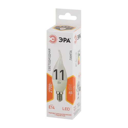 Лампа светодиодная LED 11 Вт 880Лм 2700К свеча на ветру теплый E14 170-265В LED BXS-11W-827-E14 Standart | код Б0032992 | ЭРА фото 6 Лампа светодиодная LED 11 Вт 880Лм 2700К свеча на ветру теплый E14 170-265В LED BXS-11W-827-E14 Standart | код Б0032992 | ЭРА фото 6