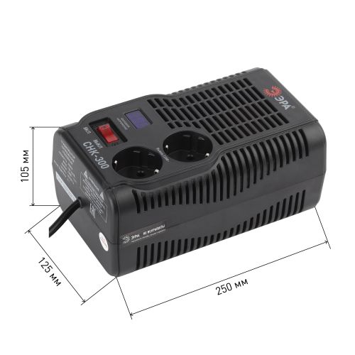 Стабилизатор напряжения компактный СНК-300 160-260В/220В, 300ВА | код Б0031555 | ЭРА фото 2 Стабилизатор напряжения компактный СНК-300 160-260В/220В, 300ВА | код Б0031555 | ЭРА фото 2