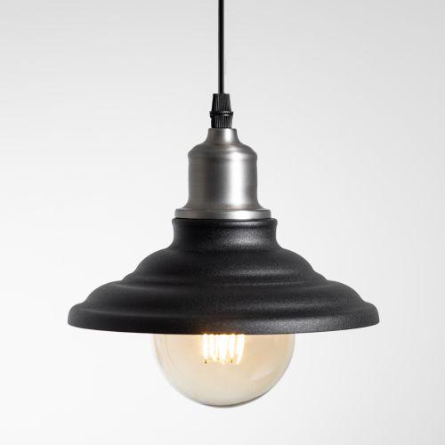 Светильник PL4 BK/BN Подвес металл, E27, max 60W, d203 мм, шагрень черный/темный никель | код Б0037439 | ЭРА фото 8 Светильник PL4 BK/BN Подвес металл, E27, max 60W, d203 мм, шагрень черный/темный никель | код Б0037439 | ЭРА фото 8