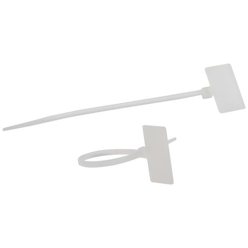 Стяжка кабельная нейлоновая (хомут) 2.5 х 110 мм белая с площадкой для маркировки 21 х 10 мм (50 шт/уп) NO-225-318 | код Б0066059 | ЭРА