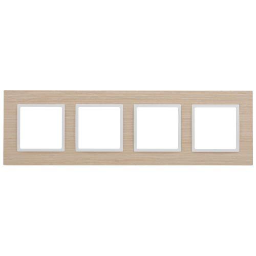 Рамка на 4 поста, дерево, Эра Elegance, белён.дуб-бел (5/25/1050) 14-5304-01 | код Б0049151 | ЭРА Рамка на 4 поста, дерево, Эра Elegance, белён.дуб-бел (5/25/1050) 14-5304-01 | код Б0049151 | ЭРА