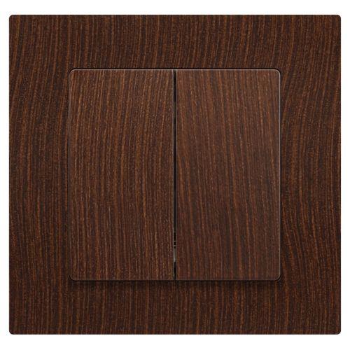 Выключатель Intro Accent 6-104-10 двойной, 10А-250В, IP20, СУ, AL/CU, венге | код Б0063501 | ЭРА фото 3 Выключатель Intro Accent 6-104-10 двойной, 10А-250В, IP20, СУ, AL/CU, венге | код Б0063501 | ЭРА фото 3