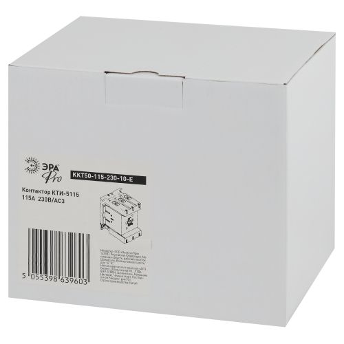 Контактор КТИ-5115 PRO KKT50-115-230-10-E 115А 230В/АС3 | код Б0054920 | ЭРА Контактор КТИ-5115 PRO KKT50-115-230-10-E 115А 230В/АС3 | код Б0054920 | ЭРА