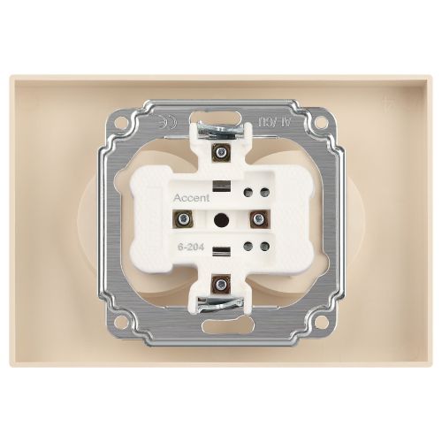Розетка Intro Accent 6-204-02 2х2P, 16А-250В, IP20, СУ, AL/CU, слоновая кость | код Б0063474 | ЭРА фото 10 Розетка Intro Accent 6-204-02 2х2P, 16А-250В, IP20, СУ, AL/CU, слоновая кость | код Б0063474 | ЭРА фото 10
