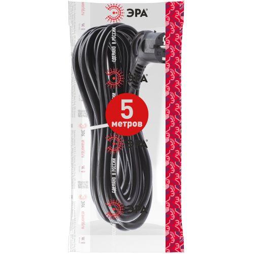 Шнур сетевой с вилкой U-3x1-5m-B с заземлением 5м ПВС 3x1мм2 черный | код Б0048703 | ЭРА Шнур сетевой с вилкой U-3x1-5m-B с заземлением 5м ПВС 3x1мм2 черный | код Б0048703 | ЭРА