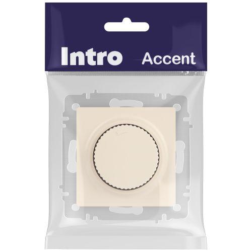 Светорегулятор Intro Accent 6-401-02 поворотный, 600Вт 230В, IP20, СУ, слоновая кость | код Б0063672 | ЭРА