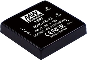 Источник питания DC-DC, 15Вт, вход 9…18В, стабил. выход ±5В/±150…±1500мА, изоляция 1000В DC, 50.8х50.8х11мм., -25С…+71С | код DKE15A-05 | MeanWell Источник питания DC-DC, 15Вт, вход 9…18В, стабил. выход ±5В/±150…±1500мА, изоляция 1000В DC, 50.8х50.8х11мм., -25С…+71С | код DKE15A-05 | MeanWell