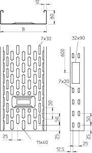 Кабельный листовой лоток перфорированный 60x400x3000 | код 6087159 | OBO Bettermann фото 2 Кабельный листовой лоток перфорированный 60x400x3000 | код 6087159 | OBO Bettermann фото 2