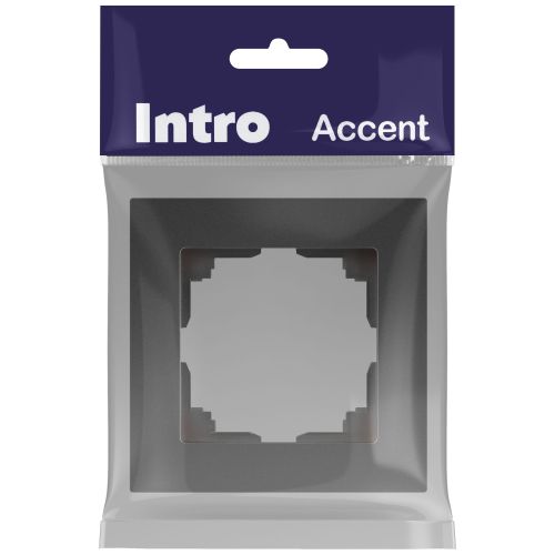 Рамка для розеток и выключателей Intro Accent 6-501-07 на 1 пост, СУ, графит | код Б0063756 | ЭРА