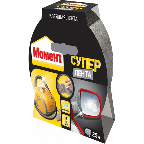 Лента клеящая Супер Лента Момент, 25 м бл (серебр) | код Б0023002 | Henkel