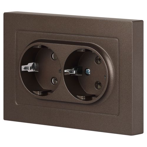 Розетка Intro Accent 6-205-08 2X2P+E Schuko, 16А-250В, IP20, СУ, AL/CU, бронза | код Б0063498 | ЭРА фото 4 Розетка Intro Accent 6-205-08 2X2P+E Schuko, 16А-250В, IP20, СУ, AL/CU, бронза | код Б0063498 | ЭРА фото 4