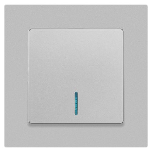 Выключатель Intro Accent 6-102-03 с подсветкой, 10А-250В, IP20, СУ, AL/CU, алюминий | код Б0063478 | ЭРА фото 3 Выключатель Intro Accent 6-102-03 с подсветкой, 10А-250В, IP20, СУ, AL/CU, алюминий | код Б0063478 | ЭРА фото 3