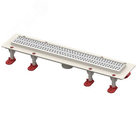 трап линейный с сухим затвором, с вертикальным выходом d50 мм, решетка l600 мм, решетка нержавеющая сталь | код 101200374 | Татполимер