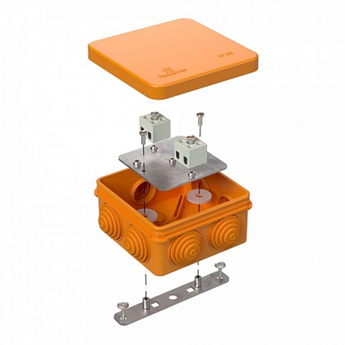 Коробка огнестойкая для открытой проводки Е15-Е120 80х80х40 | код 40-0210-FR1.5-4 | Промрукав