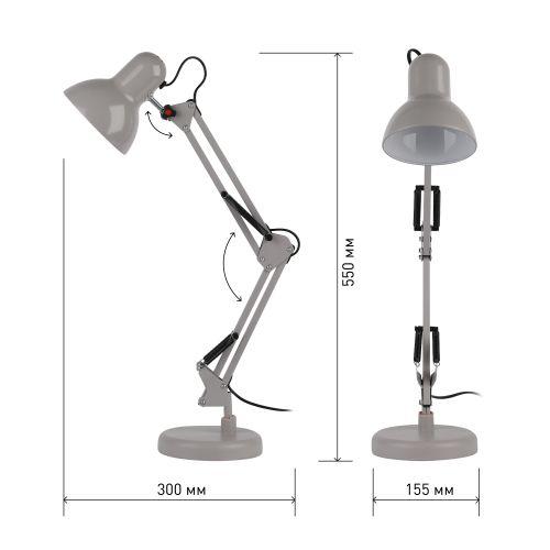 Настольный светильник N-214-E27-40W-GY Е27 с основанием серый | код Б0052762 | ЭРА фото 8 Настольный светильник N-214-E27-40W-GY Е27 с основанием серый | код Б0052762 | ЭРА фото 8