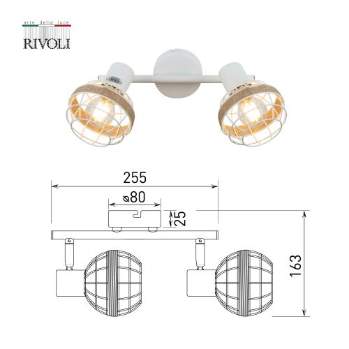 Светильник настенно-потолочный спот поворотный 2xE14 40Вт 7034-702 Anselma Rivoli | код Б0051975 | Rivoli фото 2 Светильник настенно-потолочный спот поворотный 2xE14 40Вт 7034-702 Anselma Rivoli | код Б0051975 | Rivoli фото 2