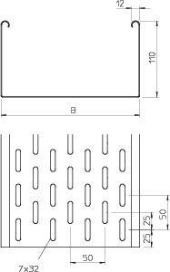 Кабельный листовой лоток перфорированный 110x400x3000 | код 6061400 | OBO Bettermann фото 2 Кабельный листовой лоток перфорированный 110x400x3000 | код 6061400 | OBO Bettermann фото 2