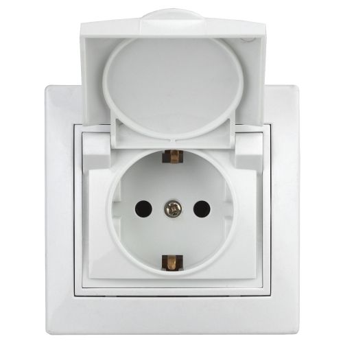 Розетка Intro Plano 1-209-01 с заземлением 2P+E Schuko с крышкой штор., 16А-250В, IP20, скрытой установки, IP44, белый | код Б0048033 | ЭРА Розетка Intro Plano 1-209-01 с заземлением 2P+E Schuko с крышкой штор., 16А-250В, IP20, скрытой установки, IP44, белый | код Б0048033 | ЭРА