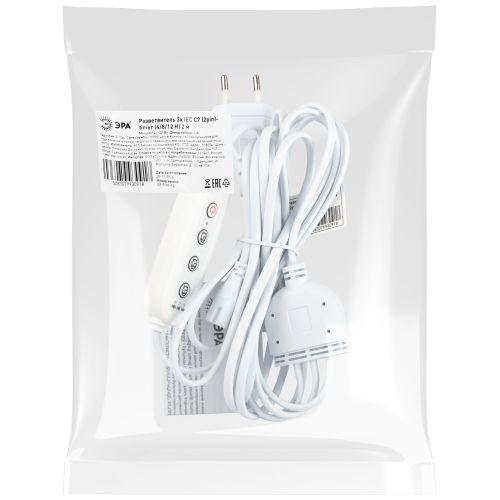 Разветвитель сетевой для линейных светильников ДБО на 3 точки с таймером 4, 8, 12H 3х IEC C7 2pin 2m+timer | код Б0066933 | ЭРА фото 2 Разветвитель сетевой для линейных светильников ДБО на 3 точки с таймером 4, 8, 12H 3х IEC C7 2pin 2m+timer | код Б0066933 | ЭРА фото 2