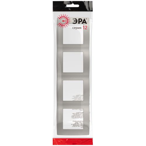 Рамка для розеток и выключателей Серия 12 12-5004-16 на 4 поста, титан | код Б0065741 | ЭРА фото 2 Рамка для розеток и выключателей Серия 12 12-5004-16 на 4 поста, титан | код Б0065741 | ЭРА фото 2