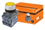 Кнопка с фиксацией MP2-21Y(LED) в сборе d22мм/24В 1з+1р желтая TDM | код SQ0747-0027 | TDM