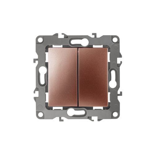 Переключатель двойной, 10АХ-250В, Эра12, медь,12-1106-14 | код Б0019297 | ЭРА Переключатель двойной, 10АХ-250В, Эра12, медь,12-1106-14 | код Б0019297 | ЭРА