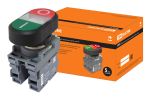 Кнопка двойная MPD2-11С (зеленая/красная) (LED) в сборе d22мм/220В (I/O) линза прозрачная TDM | код SQ0747-0049 | TDM