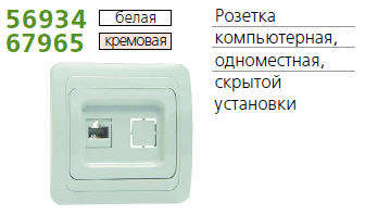 Розетка компьютерная 1-м СП Classic RJ45 IP20 бел. | код. 1151423 | POWERMAN