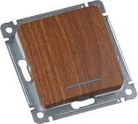 MASTER Звонковая кнопка с индикацией, одноклавишная скрытой установки, в рамку, дуб | код ВС10-432-05 | HEGEL