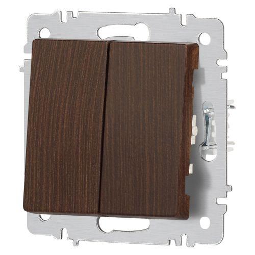 Выключатель Intro Accent 6-104-10 двойной, 10А-250В, IP20, СУ, AL/CU, венге | код Б0063501 | ЭРА фото 5 Выключатель Intro Accent 6-104-10 двойной, 10А-250В, IP20, СУ, AL/CU, венге | код Б0063501 | ЭРА фото 5