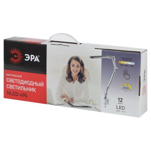 Светильник настольный светодиодный NLED-496-12W-S на струбцине серебро | код Б0052768 | ЭРА фото 10 Светильник настольный светодиодный NLED-496-12W-S на струбцине серебро | код Б0052768 | ЭРА фото 10
