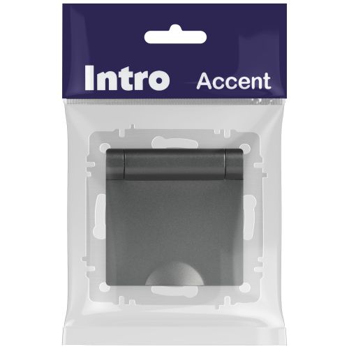 Розетка Intro Accent 6-203-07 2P+E Schuko с крышкой, 16А-250В, IP20, СУ, AL/CU, графит | код Б0063441 | ЭРА фото 2 Розетка Intro Accent 6-203-07 2P+E Schuko с крышкой, 16А-250В, IP20, СУ, AL/CU, графит | код Б0063441 | ЭРА фото 2