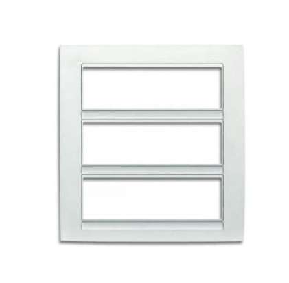 Накладка трехрядная с суппортами на 24 узких модуля S82C белый - белый | код 82852-30 | Simon