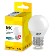 Лампа LED ALFA G45 шар 10Вт 230В 4000К E27 | код LLA-G45-10-230-40-E27 | IEK