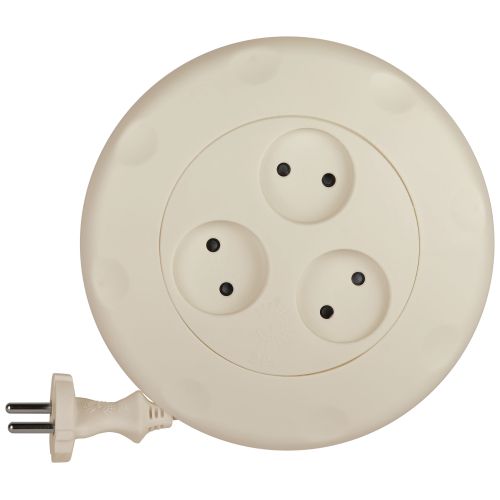 Удлинитель-рулетка 3х3 без заземл. 10А UR-3-3m-I 2х0.75 сл. кость Эра Б0027845