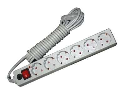 Фильтр сетевой с заземлением ПВС 3-0.75 серый 7м | код 967U-5007 | Universal