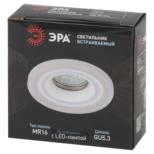 Светильник встраиваемый декоративный DK90 WH MR16/GU5.3 белый | код Б0054358 | ЭРА фото 2 Светильник встраиваемый декоративный DK90 WH MR16/GU5.3 белый | код Б0054358 | ЭРА фото 2