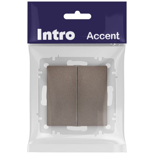 Выключатель Intro Accent 6-104-08 двойной, 10А-250В, IP20, СУ, AL/CU, бронза | код Б0063497 | ЭРА фото 2 Выключатель Intro Accent 6-104-08 двойной, 10А-250В, IP20, СУ, AL/CU, бронза | код Б0063497 | ЭРА фото 2