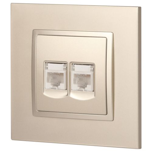 Розетка 2хRJ45, Эра Elegance, шампань, 14-3108-04 | код Б0034311 | ЭРА фото 7 Розетка 2хRJ45, Эра Elegance, шампань, 14-3108-04 | код Б0034311 | ЭРА фото 7